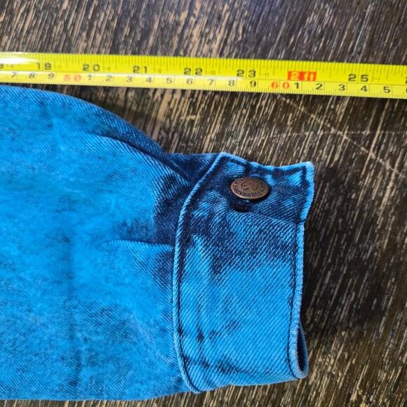 29 Nyc Broadway Size Small Womens 90's Turquoise Acid Wash Denim Jean Jacket - Picture 11 of 14